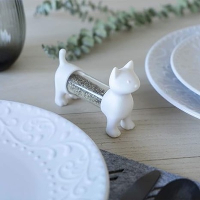 Paliteiro/saleiro/pimenteiro gato (BRANCO)