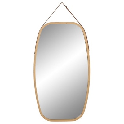 Espelho oval bambu