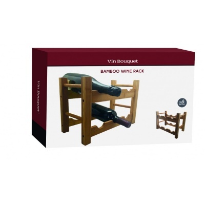 Garrafeira bambu p/ 6 garrafas