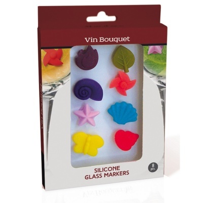 Conj. 8 marcadores de copos com ventosa