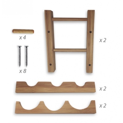 Garrafeira bambu p/ 6 garrafas