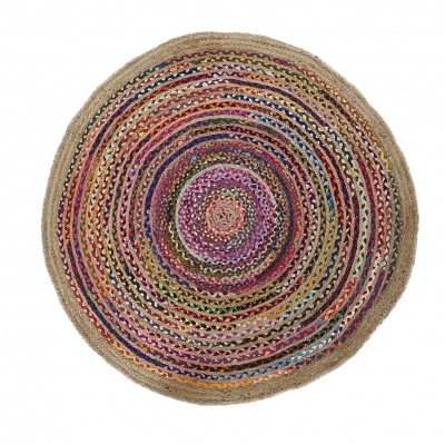 Tapete ráfia e algodão 1,5x1,5m