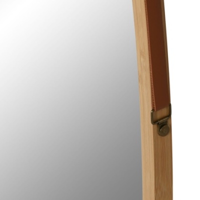 Espelho oval bambu