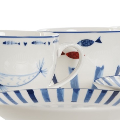 Chávena c/pires motivo mar