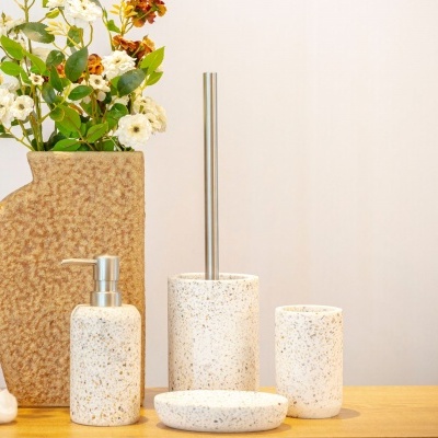 Dispensador sabão pesado poliresina (TONS BEGE)