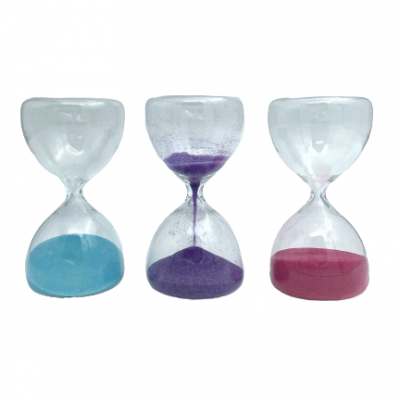 Ampulheta em vidro (3 cores disponíveis)