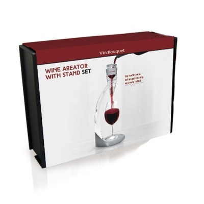 Conjunto oxigenador de vinho e suporte Conjunto oxigenador de vinho e suporte