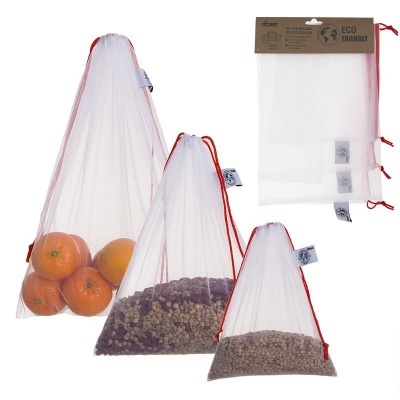 Conjunto 3 bolsas reutilizáveis