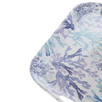 Bandeja melamina corais 36x26cm (AZUL)