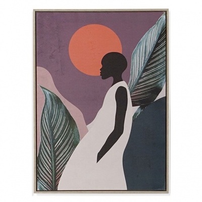 Quadro silhueta feminina (tons frios)