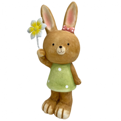 Coelho c/ flor 47cm