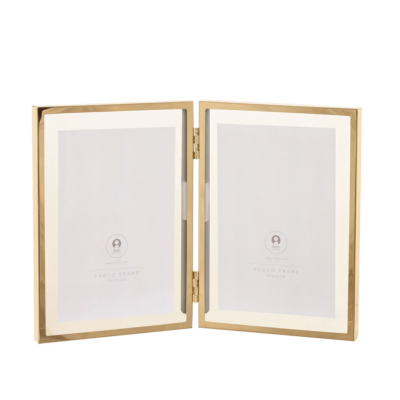 Moldura dupla dourada 10x15cm