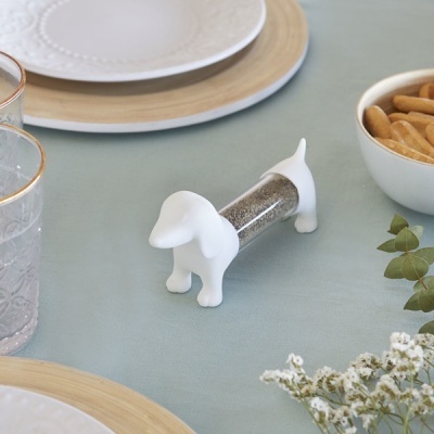 Paliteiro/saleiro/pimenteiro cão (BRANCO)