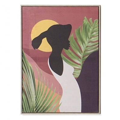 Quadro silhueta feminina (tons quentes)