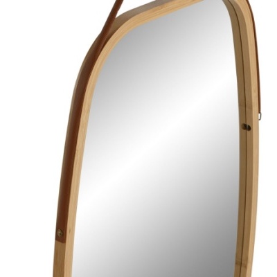 Espelho oval bambu