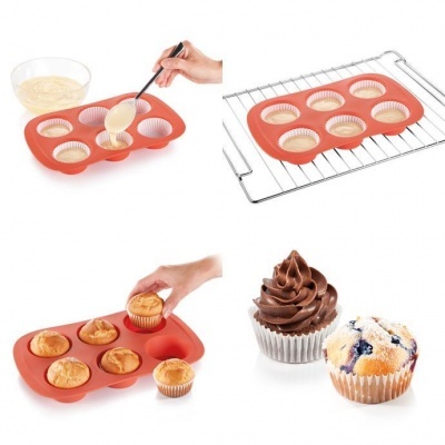 Forma para 6 muffins em silicone