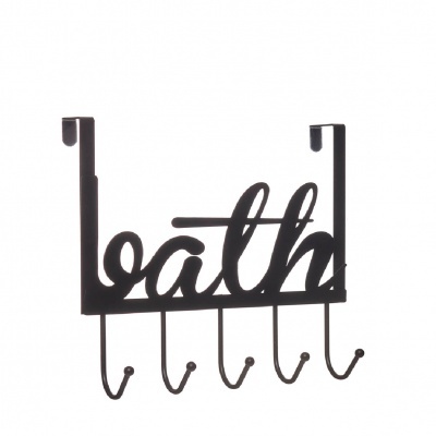 Cabide de porta 5 ganchos (PRETO)