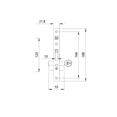 Fechadura Gancho Frontal 222-40