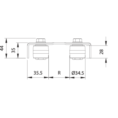Placa Fixa com Quatro Guias 250-220
