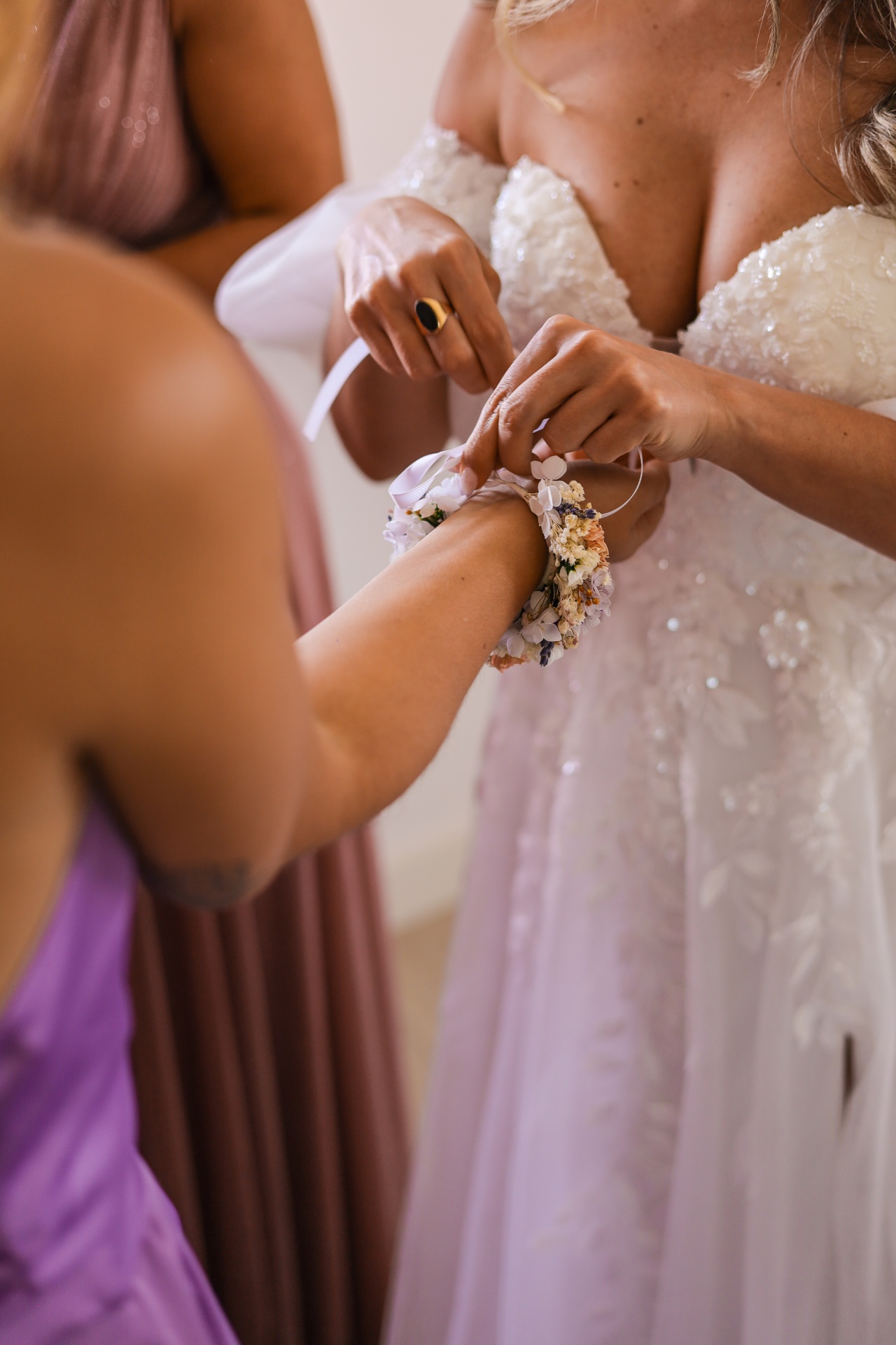 Pulseiras de Flores Secas e Preservadas