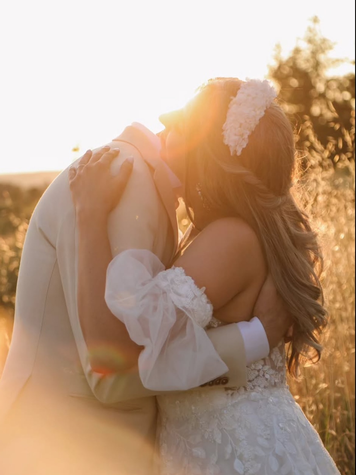 Bandolete de  Flores Secas para Noiva