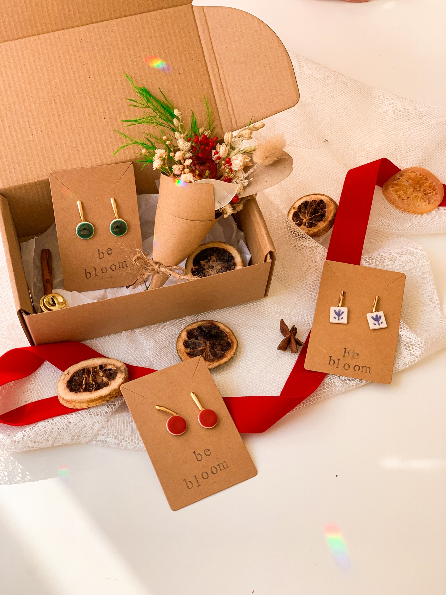 Gift Box Encanto - Flores e Brincos Be Bloom Ceramics