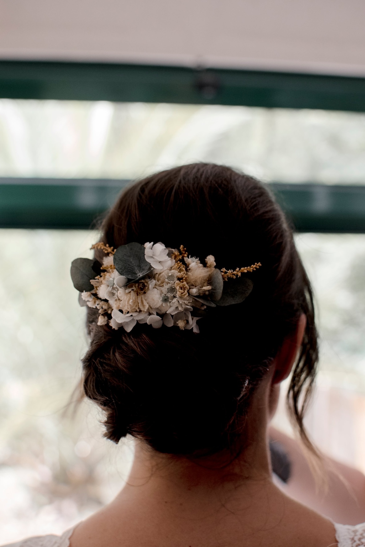 Toucado de Flores Secas e Preservadas para Noiva