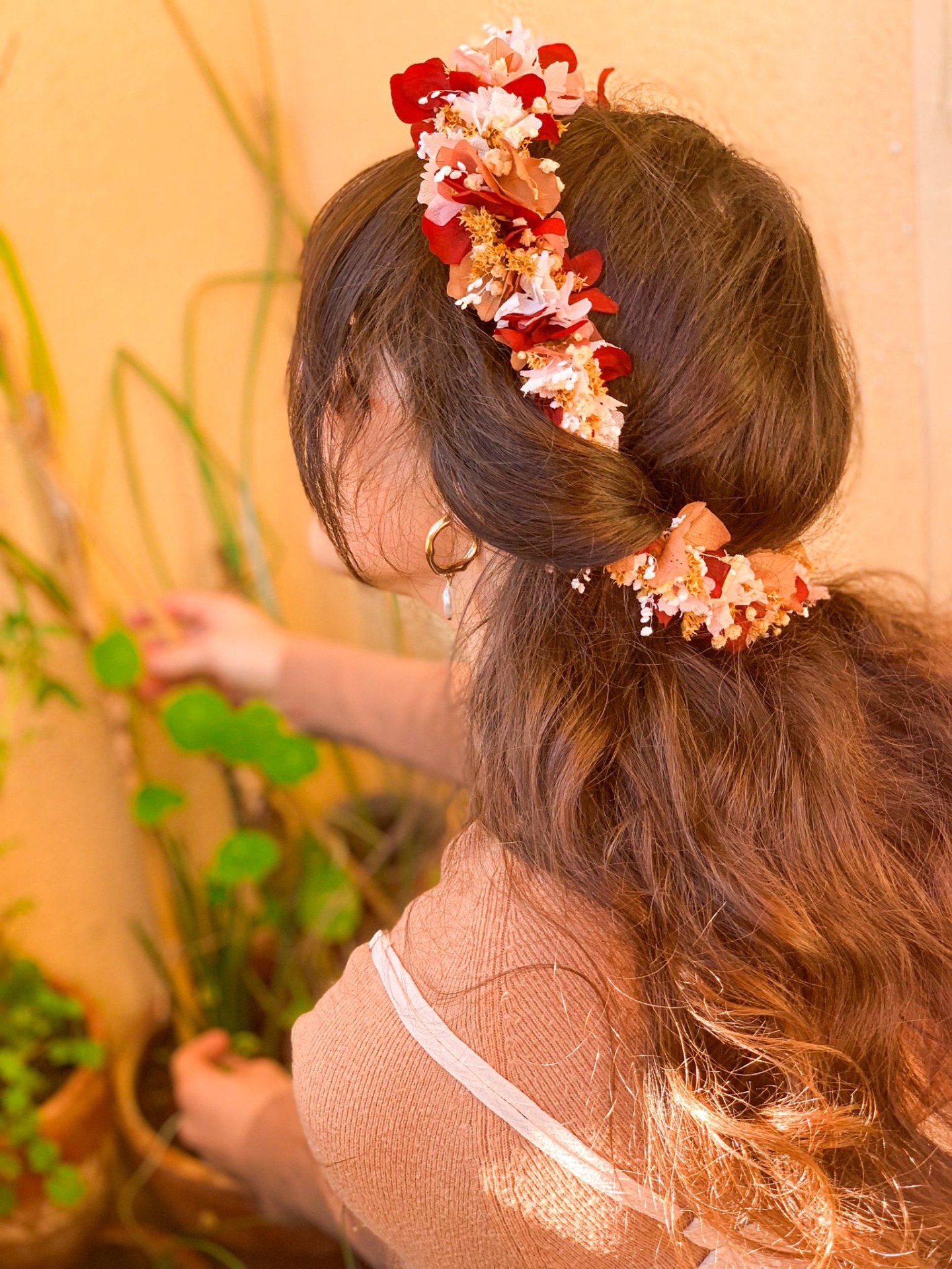 Coroa/Bandolete de Flores Secas e Preservadas - Adulto