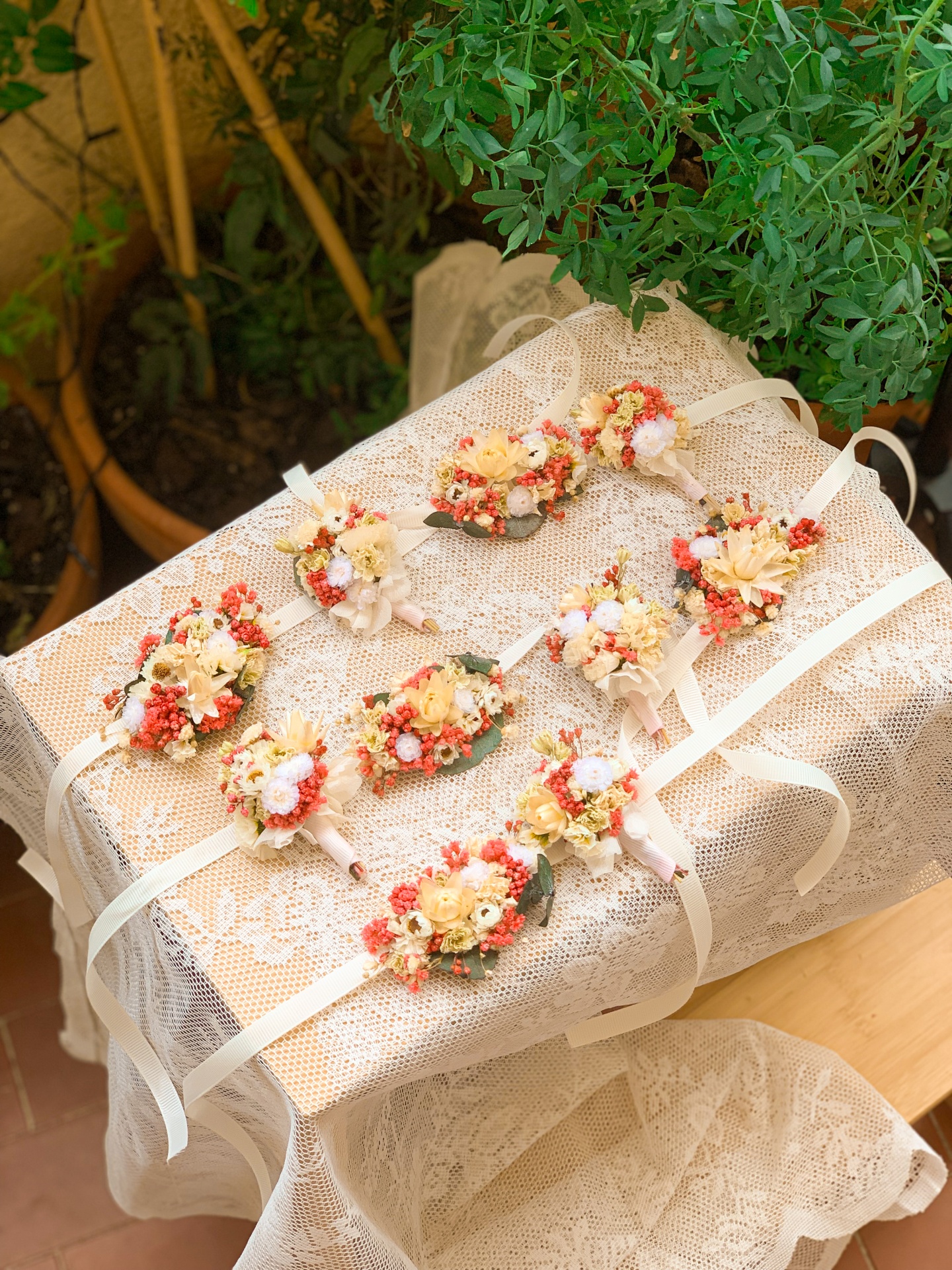 Pulseiras de Flores Secas e Preservadas