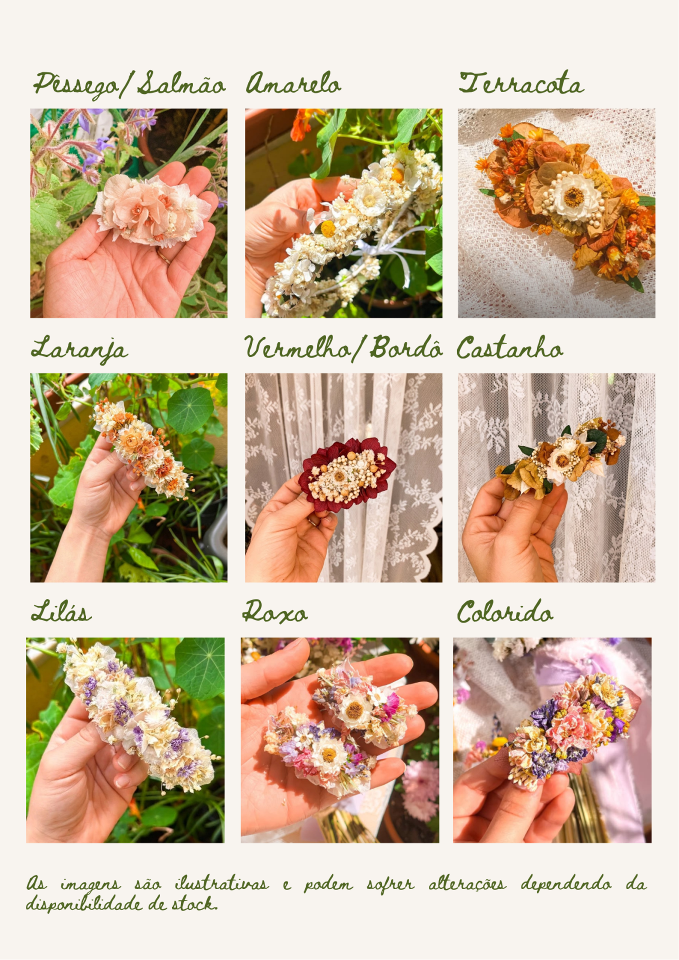 Gancho/Travessão de Flores Secas e Preservadas