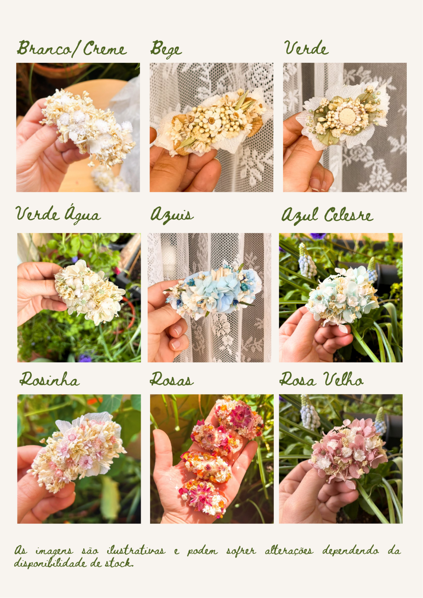 Gancho/Travessão de Flores Secas e Preservadas