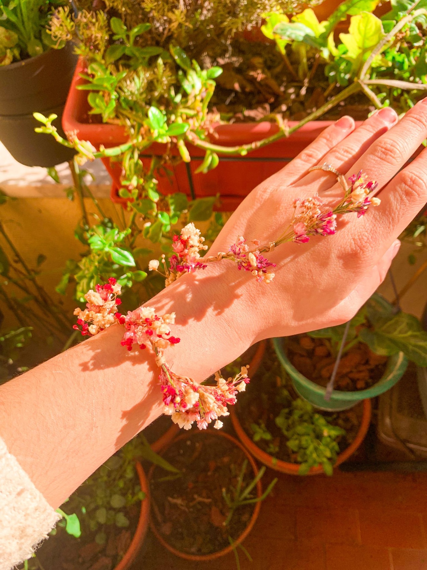 Pulseiras de Flores Secas e Preservadas