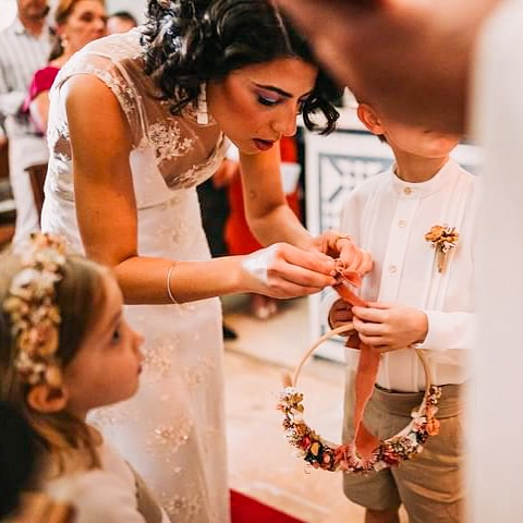 Porta  Alianças com Flores Secas e Preservadas em Bastidor