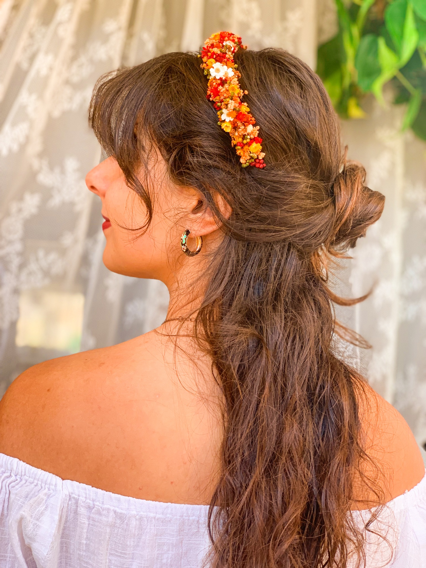 Bandolete de  Flores Secas para Noiva