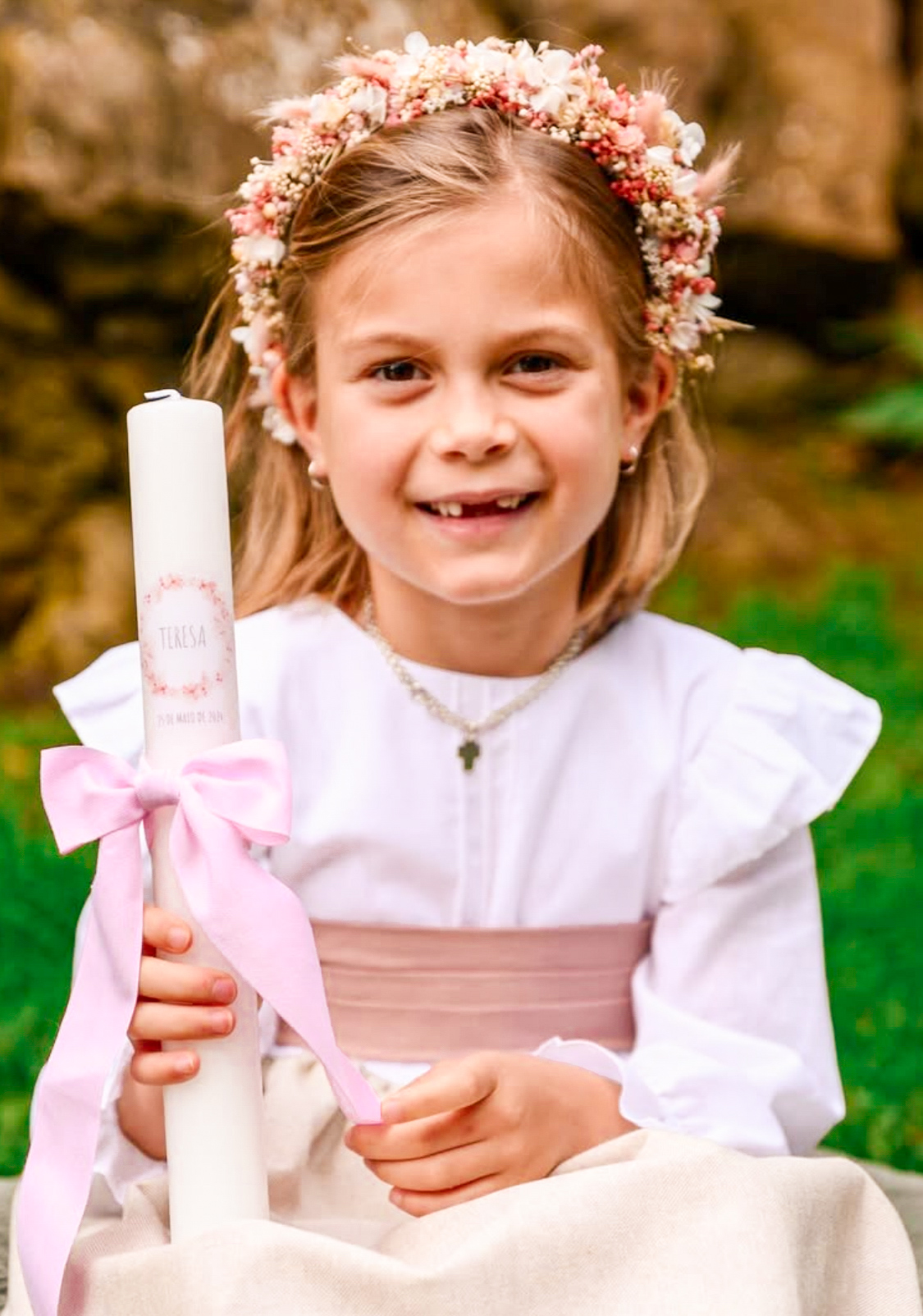 Bandolete de Flores Secas para Criança