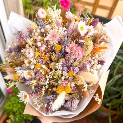 Ramo Campestre de Flores Secas e Preservadas - Páscoa e Dia das Madrinhas