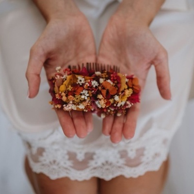 Toucado de Flores Secas e Preservadas - Adulto