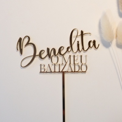 Topo Superior em Acrílico O meu Batismo