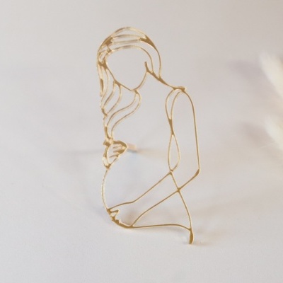 Topo Frontal em Acrílico Silhueta Grávida