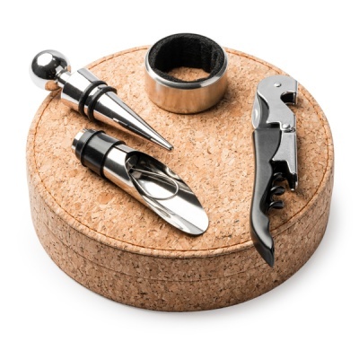 Conjunto para vinho em cortiça