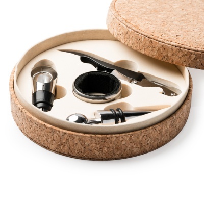 Conjunto para vinho em cortiça