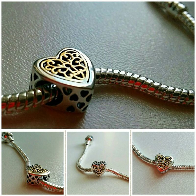 Conta de prata 925 (corações fechados)