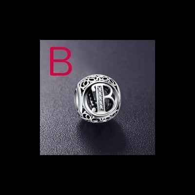 Conta de prata 925 compatível com pandora (letra B)