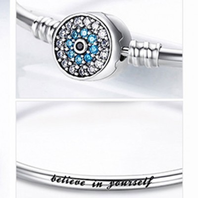 Pulseira de prata 925 compatível com pandora (Believe in yourself)