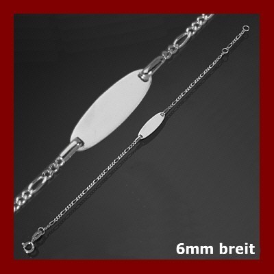 Pulseira de prata 925 com chapa (criança)