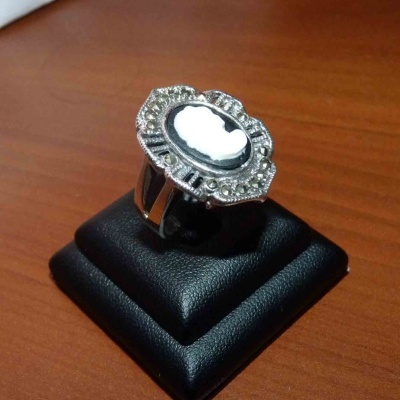 Anel de prata 925 camafeus