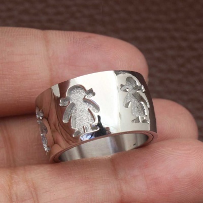 Aliança / anel de aço inoxidável (menina)