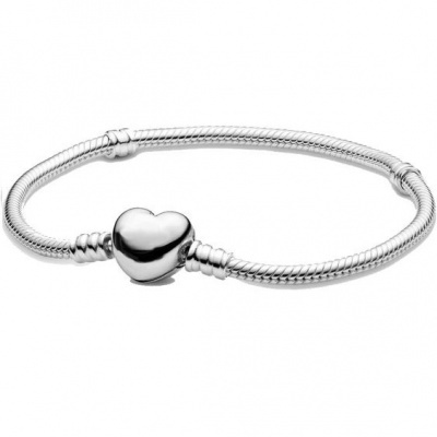 Pulseira banhada a prata 925 - Clip coração