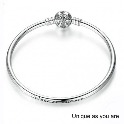 Pulseira de prata 925 compatível com pandora (Unique as you are)