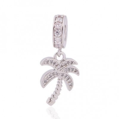 Conta pingente de prata 925 compatível com pandora (palmeira)